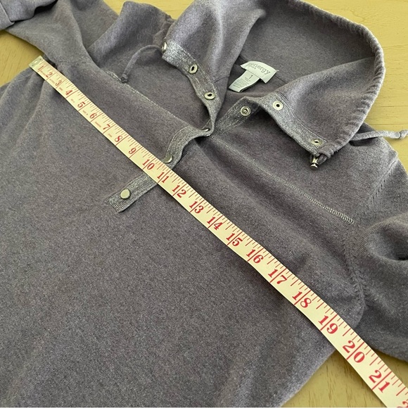 Chico’s Zenergy Snap Mock Sweater Plum Frost Heather Size 1 (M) Cotton Cashmere - Picture 9 of 11